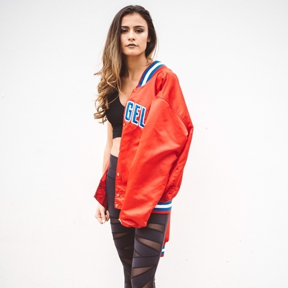 VINTAGE satin Starter jacket szM/L NBA LA Clippers varsity coat rare 90s 80s vtg - Picture 3 of 16